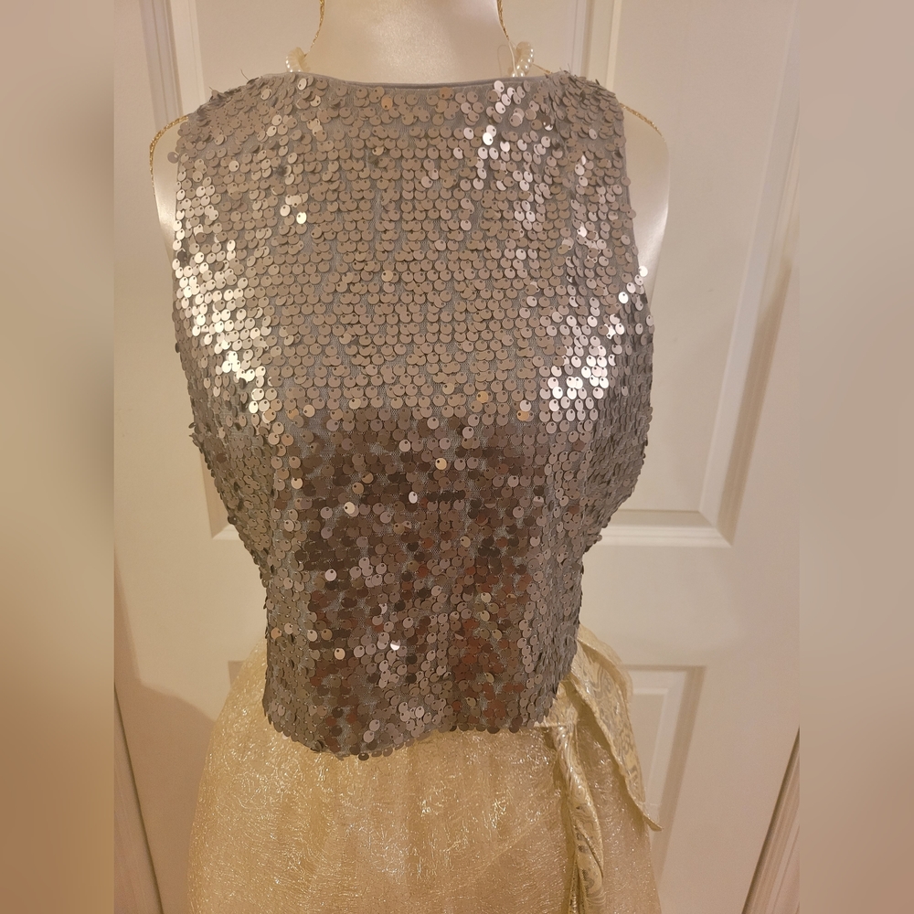 Express sequin crop top